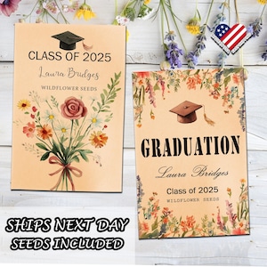 25 BULK Graduation Party Favors for Guests, Graduation Gifts, Class Of 2025 Graduation Party, Wildflower Seed Packets Favors, Thank You Gift