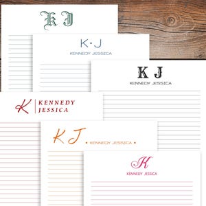 Custom Monogram Notepad Stationery, Personalized Name and Initials Notepad, Gift for Him, Gift for Her, Co Worker Gift, Teacher Notepad