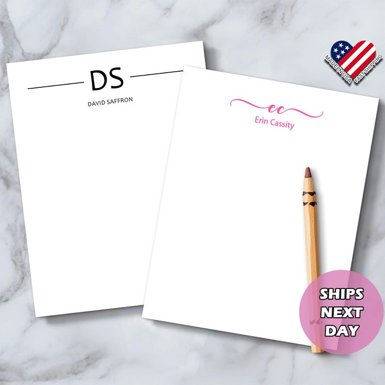 Personalized Monogram Name Notepad | Custom Stationery Gift - Etsy