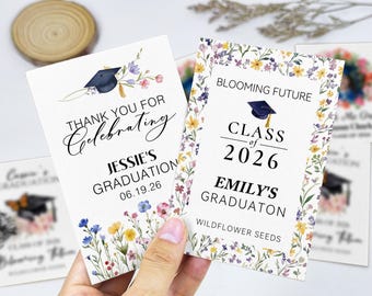 Personalized Graduation Seed Packets Class of 2026 Favor Blooming Future Wildflower Seeds Custom Graduation Party Favors Thank You Gift