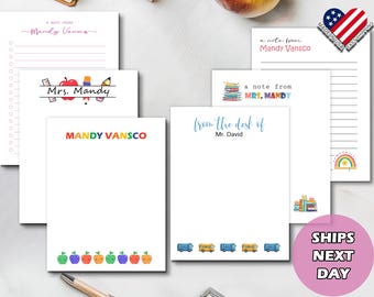 Personalized Teacher Notepad: Custom Stationery Gift