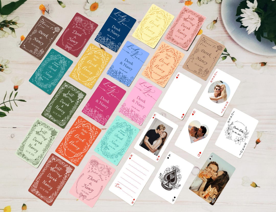 Custom Wedding Guest Book Playing Cards Personalized Photo Deck Wedding ...