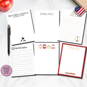 Custom Lawyer Notepad/Scales of Justice Notepad/Attorney Paralegal Judge List Maker/Gift for Attorney/Lawyer Appreciation Gift/Graduation