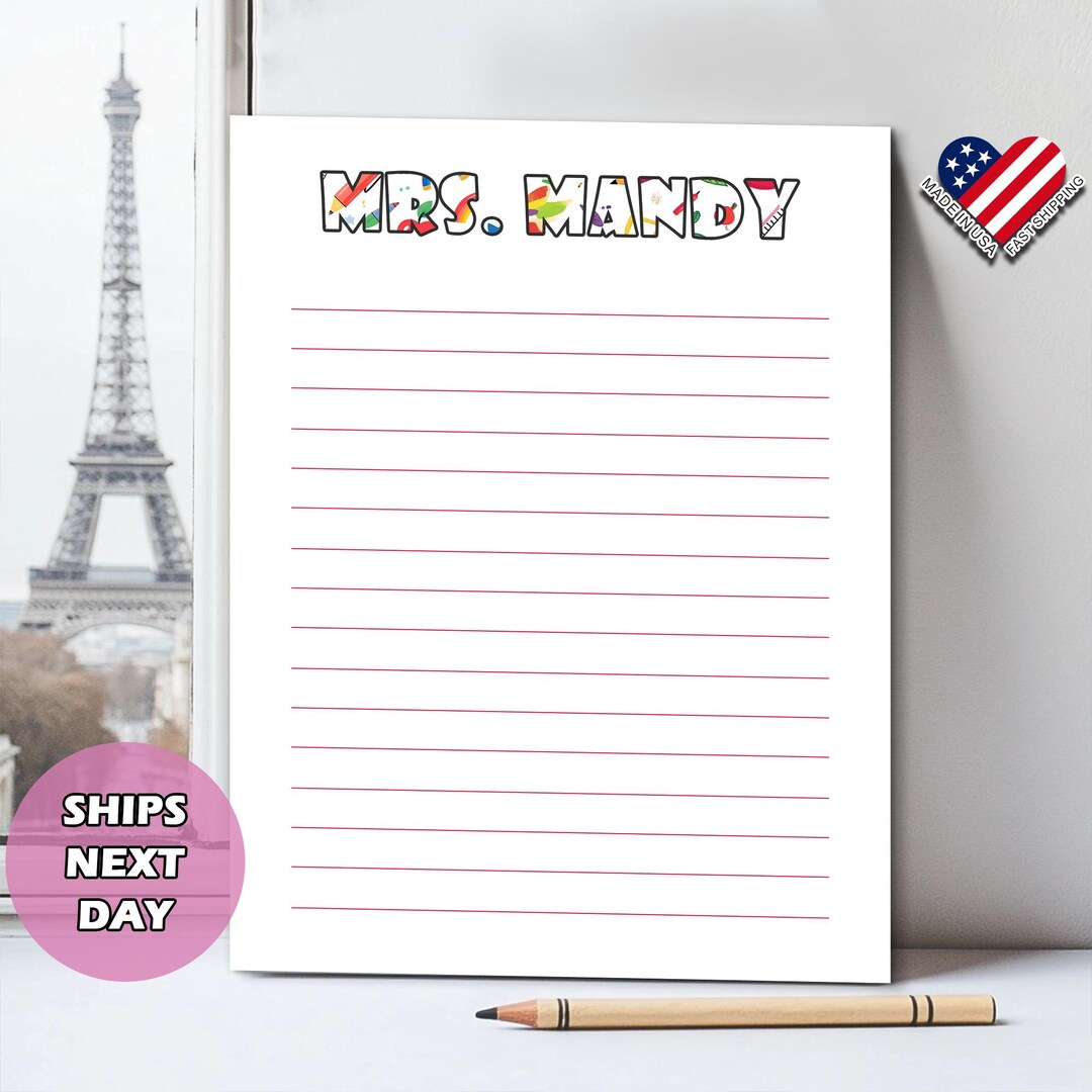 Custom Teacher Notepad Personalized Notepad/to Do List/from the Desk of ...