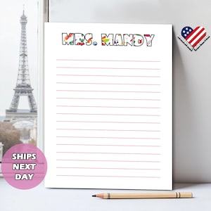 Custom Teacher Notepad Personalized Notepad/To Do List/from the desk of Notepad/Personalized Stationery/Graduation Gift/Appreciation Gift