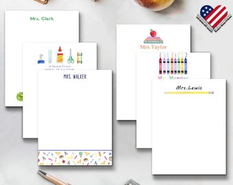 Personalized Teacher Notepad, Custom Teacher Stationery, Back to School Gift for Teachers, Classroom Supplies, Teacher Appreciation Gift