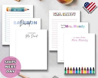 Personalized Teacher Notepad, Custom Desk Gift