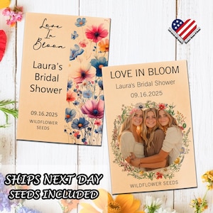 50 BULK Let Love Grow Plantable Seed Paper Alternatives, Bridal Shower Favors, Grows Wildflowers, Bridal, Wedding, Shower, Botanical Pink