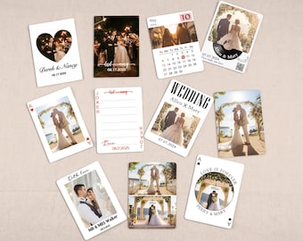 Deck of Cards Guest Book, Playing Cards Guest Book, 1-55 Wedding Photos Playing Cards, Wedding Guest Book Cards, Wedding Gift, Party Favors