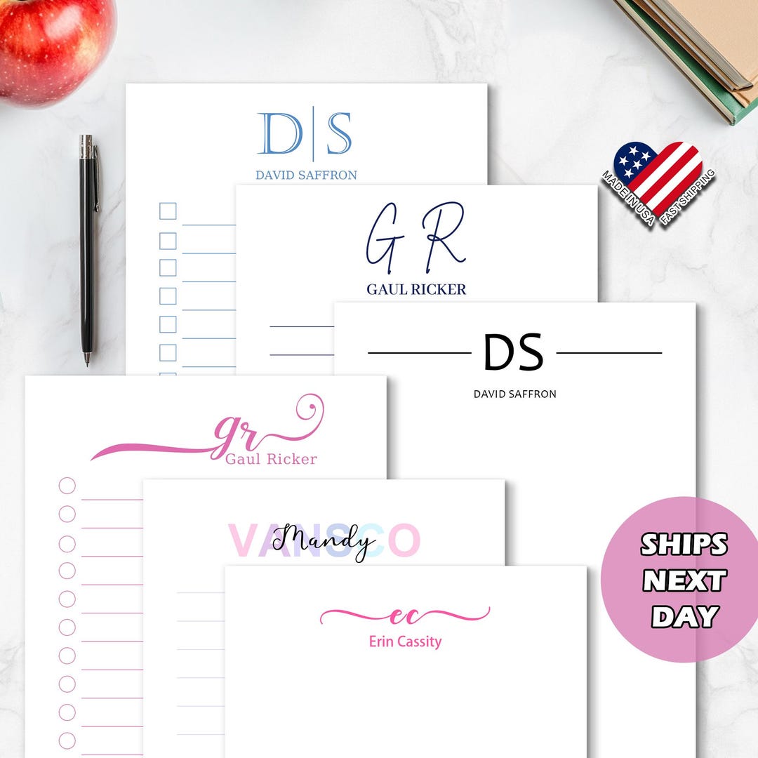 Custom Name Notepad, Personalized Christmas Gift for Teacher - Etsy