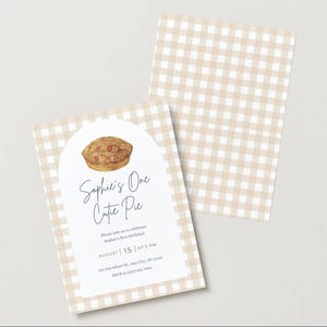One Cutie Pie Birthday Invitation | Editable Canva Template | Fall Pie Theme Party Invite | First Birthday Digital Download