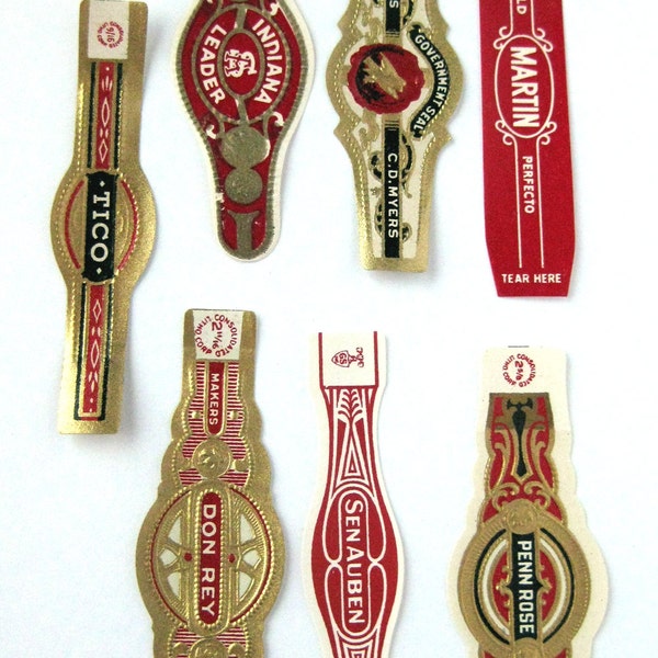 Vintage 40 small cigar bands labels for your art projects
