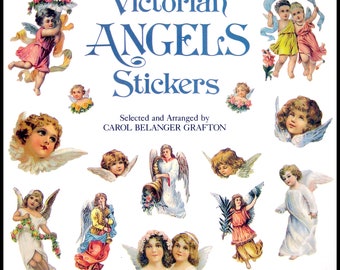 1994 Dover "Victorian Angels Sticker" book 96 designs/ unused complete