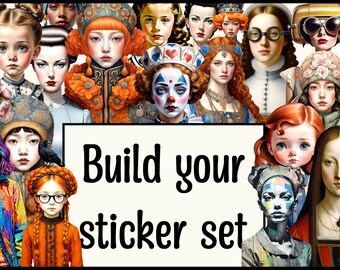 Build your Sticker Set/ 3, 6 or 12 stickers/ matte paper stickers/ not waterproof