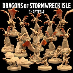 Dragons of Stormwreck Isle Chapter 4 Set of 15 Models | The Dragon Trappers Lodge | 32mm Scale| RPG Tabletop Mini DnD Dungeons and Dragons
