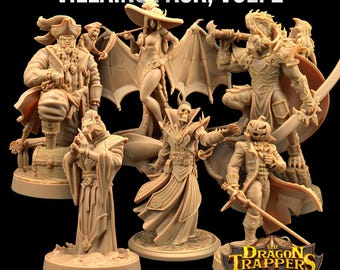Schurken Paket Band 2 Bösewichte | Die Drachenfallen-Lodge | 32 mm Skala | Miniatur Rollenspiel Tabletop Mini Resin DnD Dungeons and Dragons