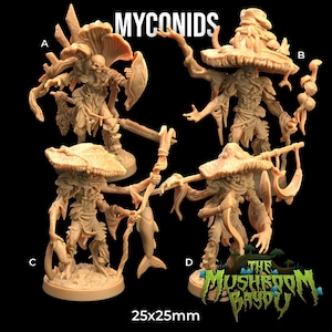 Myconid Swamp Bayou Mushroom Folk | The Dragon Trappers Lodge | 32mm Scale | Miniature RPG Tabletop Mini Resin DnD Dungeons and Dragons