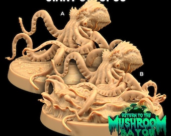 Giant Octopus Spore Servant Mushroom Bayou | The Dragon Trappers Lodge | 32mm Scale | Miniature TTRPG Mini DnD Dungeons Dragons Wargame
