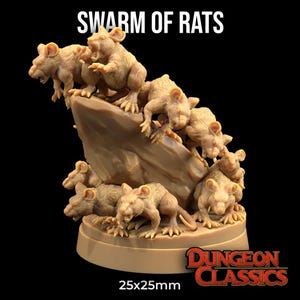 Swarm of Rats DnD Mini Dungeon Classics Mini The Dragon Trappers Lodge | 32mm Scale  Miniature TTRPG Mini DnD Dungeons Dragons Wargame