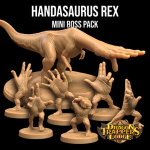 ハンダサウルス・レックス・フィングラー ミニボスパック | ドラゴントラッパーズロッジ | 32 mmスケール | ミニチュアRPG テーブルトップミニ樹脂 DnD ダンジョンズ＆ドラゴンズ