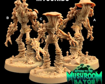 Hongo de esporas micónido, pantano / La Logia de los Tramperos de Dragones / Escala de 32 mm / Miniatura TTRPG Mini DnD Dungeons Dragons Wargame