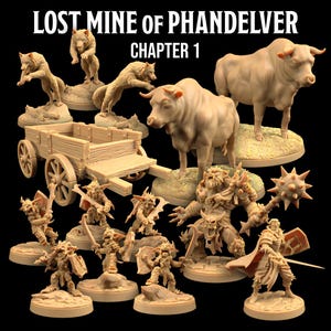 Lost Mine of Phandelver Chapter 1 Encounters Set 15 Minis | The Dragon Trappers Lodge 32mm Scale RPG Tabletop Mini DnD Dungeons and Dragons