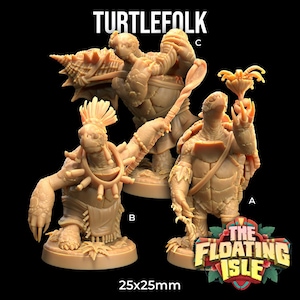 Turtle People Tortun Tortle | The Dragon Trappers Lodge | Skala 32 mm | Miniatura 3D RPG Tabletop Mini Resin DnD Dungeons and Dragons