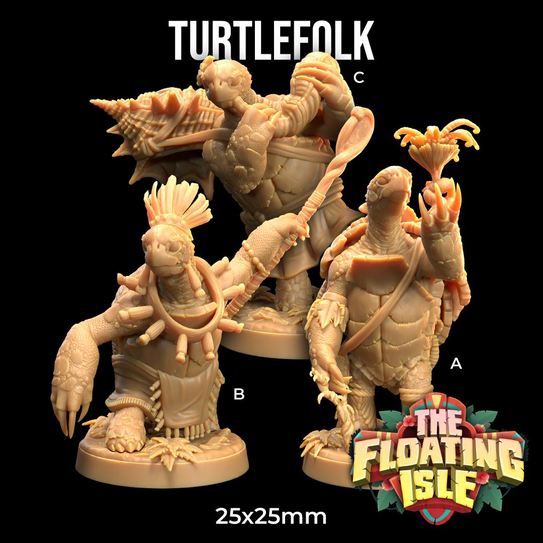 Turtle People Tortun Tortle | The Dragon Trappers Lodge | 32mm Scale | Miniature 3D RPG Tabletop Mini Resin DnD Dungeons and Dragons