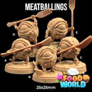 Meatball Monster DnD Mini Spaghetti Food World Dungeons and Dragons RPG em miniatura Dragon Trappers Lodge Escala 32 mm Presente DM Presente Wargaming