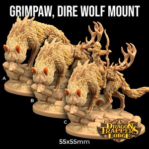 Arqueira Cavaleira Lobo Grimpaw Lila Ranger DnD Mini | A Cabana dos Caçadores de Dragões | RPG em miniatura em escala 32 mm, Dungeons and Dragons Wargaming