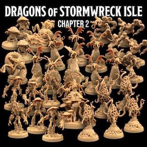 Dragons of Stormwreck Isle Chapter 2 Set of 30 Models | The Dragon Trappers Lodge | 32mm Scale| RPG Tabletop Mini DnD Dungeons and Dragons