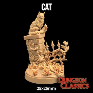 Cat DnD Mini 3D Printed Dungeon Classics Mini | The Dragon Trappers Lodge |32mm Scale| Miniature TTRPG Mini DnD Dungeons Dragons Wargame