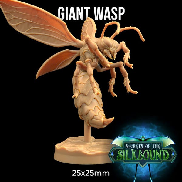 Giant Wasp Bee DnD Mini Secrets of the Silkbound | The Dragon Trappers Lodge | 32mm Scale | Miniature RPG Mini DnD Dungeons Dragons Wargame