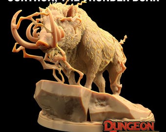 Gorthok Thunderboar Dnd Mini for Dungeons and Dragons Gift for DM Wargaming TTRPG 3D Printed Mini The Dragon Trappers Lodge 32mm Scale Pig
