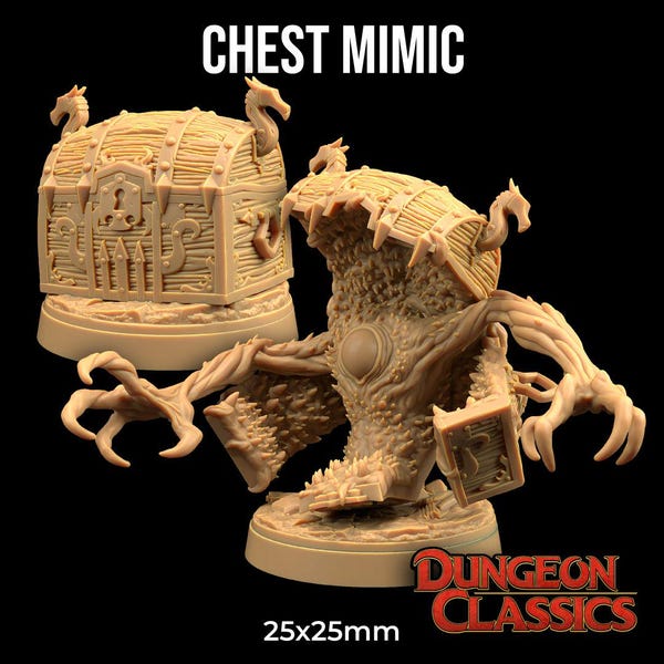 Chest Mimic DND Mini Dungeon Classics | The Dragon Trappers Lodge | 32mm Scale Miniature TTRPG DnD Dungeons Dragons Wargaming