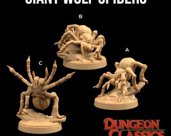 Giant Wolf Spider DnD Mini Dungeon Classic | The Dragon Trappers Lodge | 32mm Scale | Miniature TTRPG Mini DnD Dungeons and Dragons Wargame