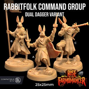 Rabbitfolk Command Group Rise Farmomancer | The Dragon Trappers Lodge | 32mm Scale | Miniature TTRPG Mini DnD Dungeons Dragons Wargame