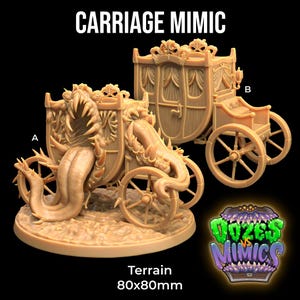 Teren imitujący powóz Oozes vs Mimics | The Dragon Trappers Lodge | Skala 32 mm | Miniatura TTRPG Mini DnD Dungeons Dragons Wargame
