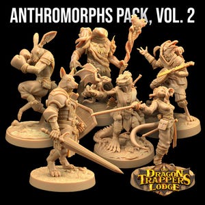 アントロモーフ 第2巻 スターターパック | ドラゴントラッパーズロッジ | 32 mmスケール | ミニチュアRPG テーブルトップ ミニ樹脂 DnD ダンジョンズ＆ドラゴンズ