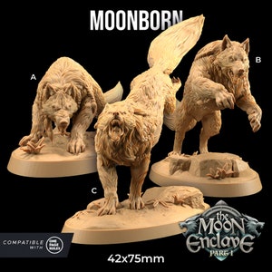 Moonborn Wolf Furious Strider Bite Claw | The Dragon Trappers Lodge | Escala de 32 mm | RPG em miniatura Mini DnD Dungeons and Dragons Wargame