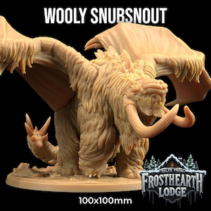 Wooly Snubsnout DnD Mini for Dungeons and Dragons Miniature TTRPG Dragon Trappers Lodge 32mm Scale Gift for DM Gift for Wargaming