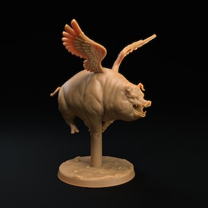 Flying Pig Winged Hog Barnyard | The Dragon Trappers Lodge | 32mm Scale | Miniature RPG Tabletop Mini Resin DnD Dungeons and Dragons