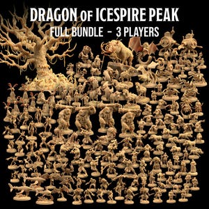 Dragon of Icespire Peak DnD Miniatures Complete Set | The Dragon Trappers Lodge | 32mm Scale | RPG Tabletop Mini DnD Dungeons and Dragons