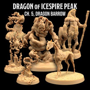 Dragon Barrow Dragon of Icespire Peak DnD Miniatures | The Dragon Trappers Lodge | 32mm Scale | RPG Tabletop Mini DnD Dungeons and Dragons