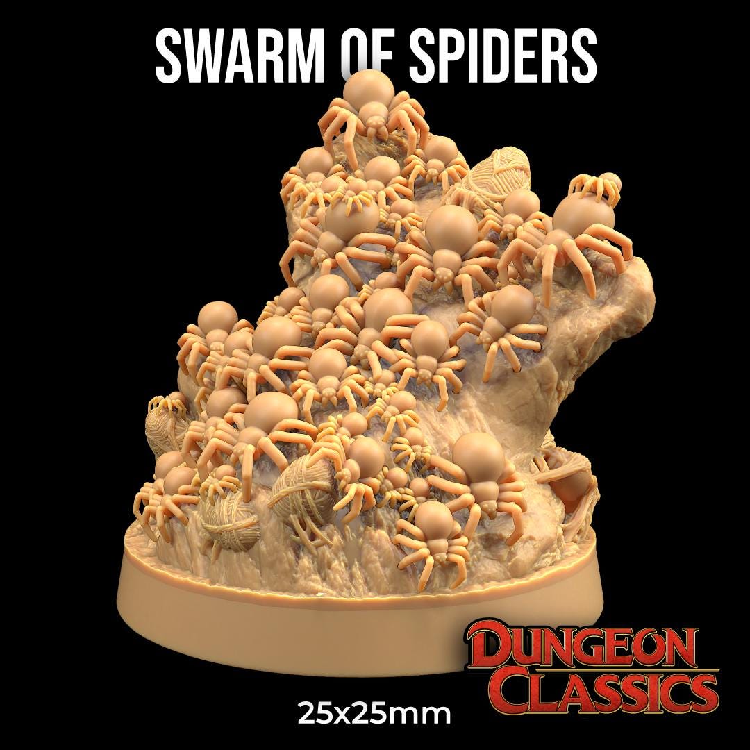 Enjambre de arañas DnD Mini Dungeon Classics Mini The Dragon Trappers Lodge / Miniatura a escala de 32 mm TTRPG Mini DnD Dungeons Dragons Wargame
