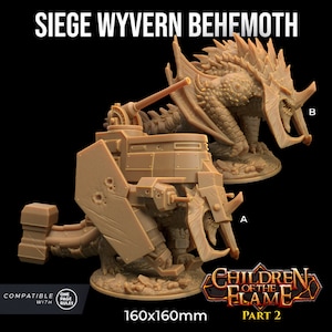 Siege Wyvern Behemoth Gargantuan | The Dragon Trappers Lodge | Escala de 32 mm | Miniatura TTRPG Mini DnD Dungeons Dragons Wargame