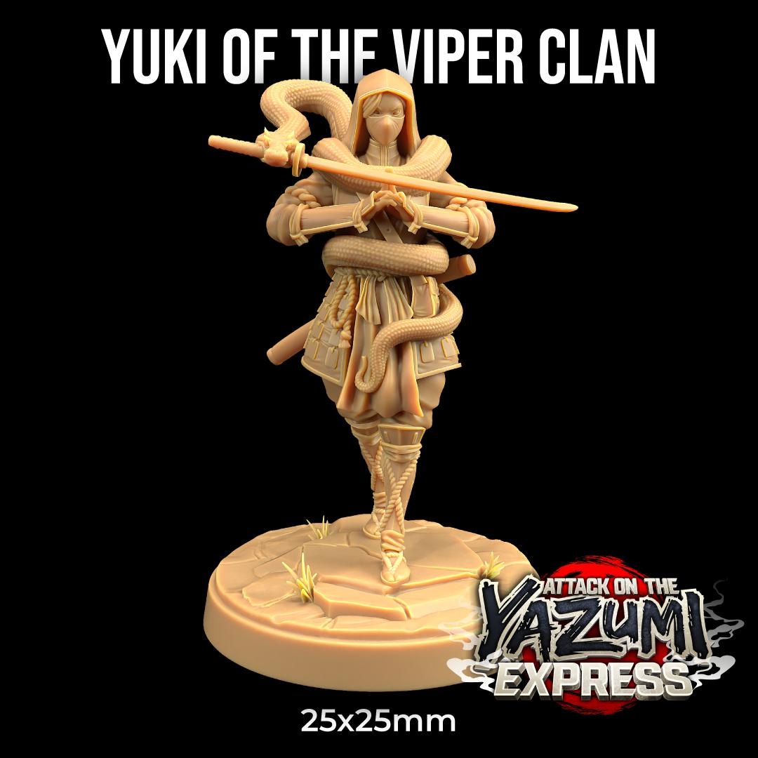Yuki of the Viper Clan Female Ninja Samurai Dnd Mini for Dungeons