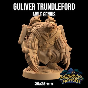 Guliver Trundleford Mole Genius Critter | The Dragon Trappers Lodge | 32mm Scale | Miniature TTRPG Mini DnD Dungeons and Dragons Wargame