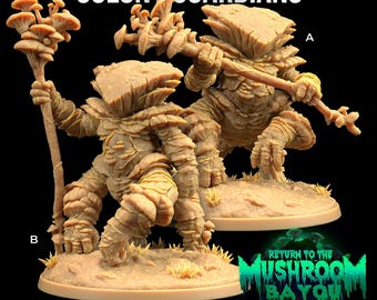 Colony Guardians Myconid Fungus Mushroom Bayou | The Dragon Trappers Lodge | 32mm Scale | Miniature TTRPG Mini DnD Dungeons Dragons Wargame