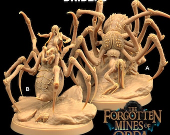 Drider Aranha Drow DnD Mini Forgotten Mines of Orda Dragon Trappers Lodge | Escala 32 mm Miniatura TTRPG Mini DnD Dungeons Dragons Wargaming
